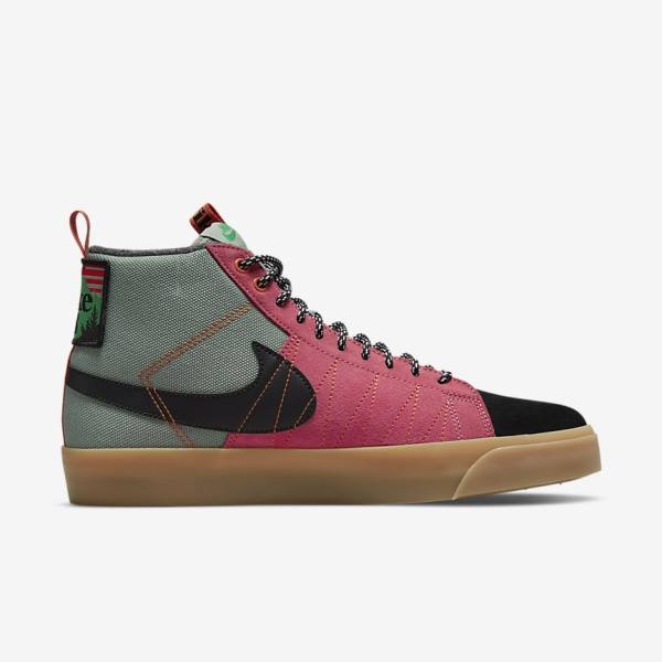 Women's Nike SB Zoom Blazer Mid Premium Skate Shoes White / Brown / Black | NK265DSZ