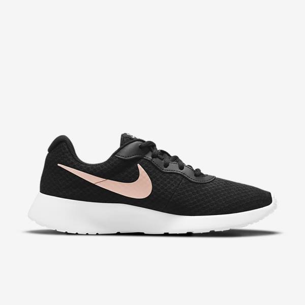 Women's Nike Tanjun Sneakers Black / White / Metal Red Brown | NK941IQV