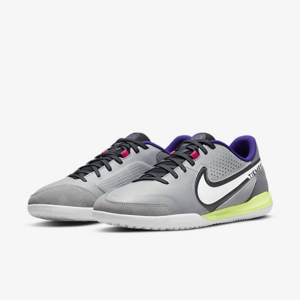 Women's Nike Tiempo Legend 9 Academy IC Indoor-Court Football Shoes Light Grey / White | NK215BJR