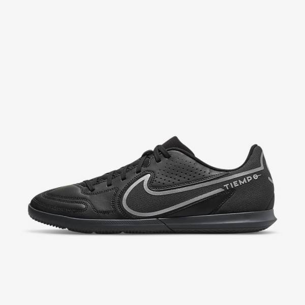 Women\'s Nike Tiempo Legend 9 Club IC Indoor-Court Football Shoes Black / Dark Grey | NK401IXQ