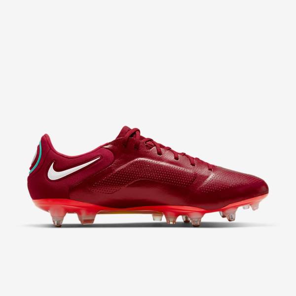 Women's Nike Tiempo Legend 9 Elite SG-Pro AC Soft-Ground Football Shoes Red / Light Red / White | NK690HCA