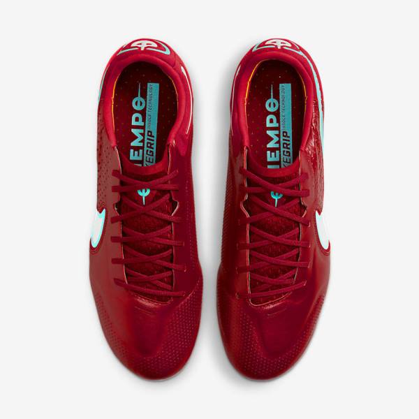 Women's Nike Tiempo Legend 9 Elite SG-Pro AC Soft-Ground Football Shoes Red / Light Red / White | NK690HCA