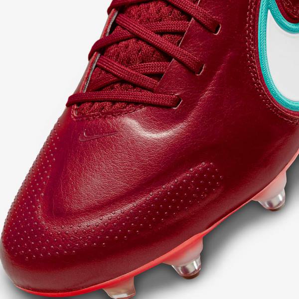 Women's Nike Tiempo Legend 9 Elite SG-Pro AC Soft-Ground Football Shoes Red / Light Red / White | NK690HCA