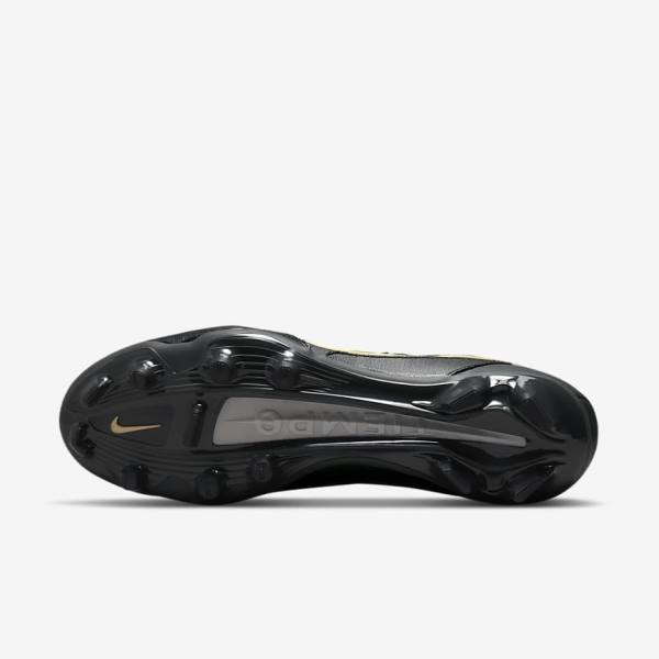 Women's Nike Tiempo Legend 9 Pro FG Firm-Ground Football Shoes Black / Dark Grey / Metal Gold / Metal Dark Grey | NK236QXS