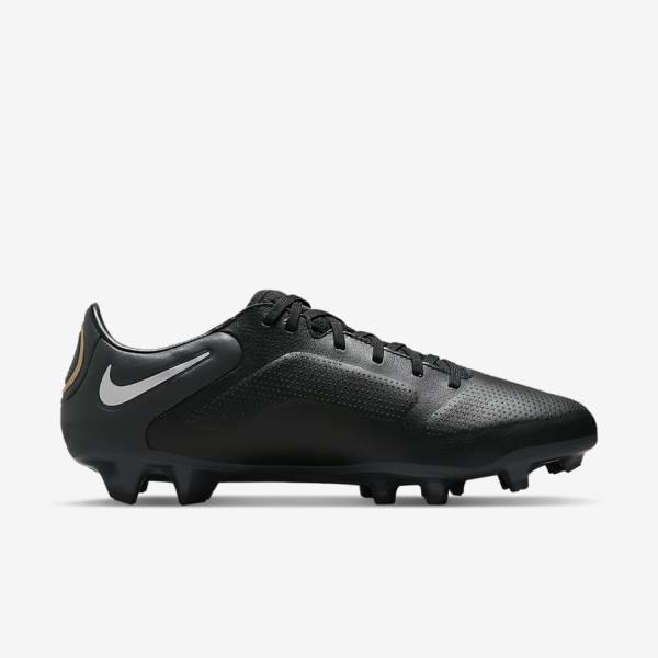 Women's Nike Tiempo Legend 9 Pro FG Firm-Ground Football Shoes Black / Dark Grey / Metal Gold / Metal Dark Grey | NK236QXS