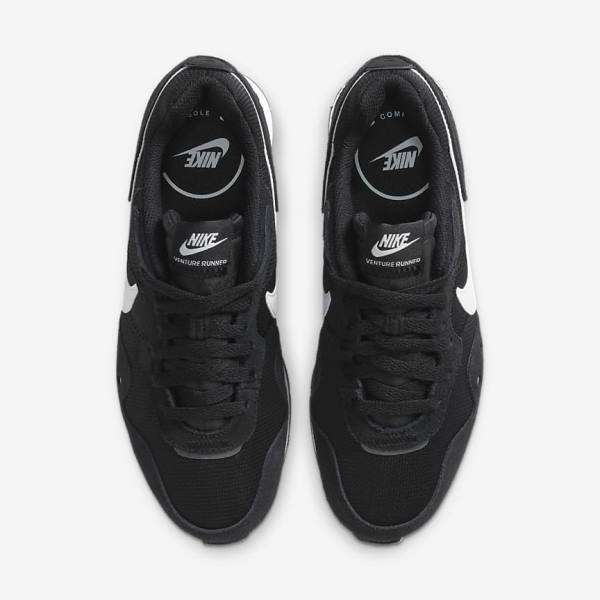 Women's Nike Venture Runner Sneakers Black / White | NK385TLF