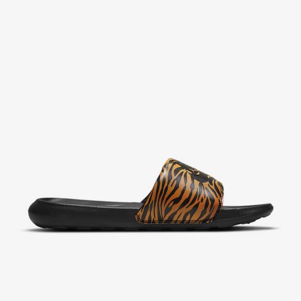 Women's Nike Victori One Print Slides Black | NK042DNZ