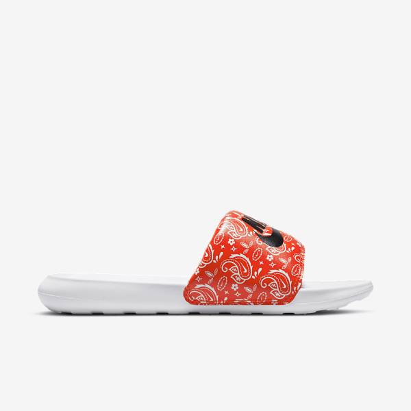 Women's Nike Victori One Print Slides Orange / White / Black | NK897EOD