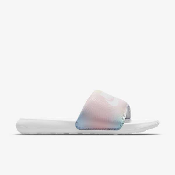 Women's Nike Victori One Print Slides Purple / White | NK071TVC