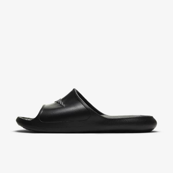 Women\'s Nike Victori One Shower Slides Black / White | NK893IKD