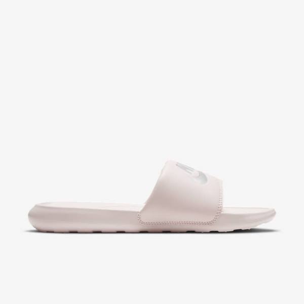 Women's Nike Victori One Slides Rose / Rose / Metal Silver | NK547BGS