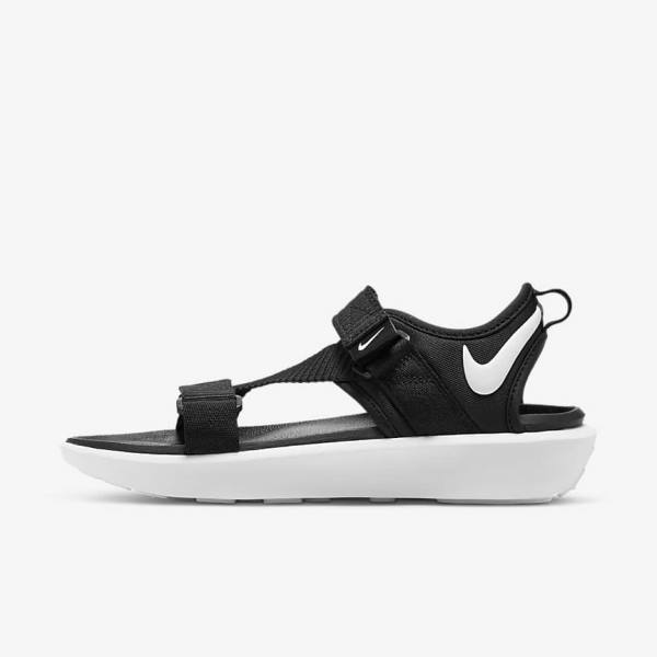 Women\'s Nike Vista Sandals Black / White | NK061KUC