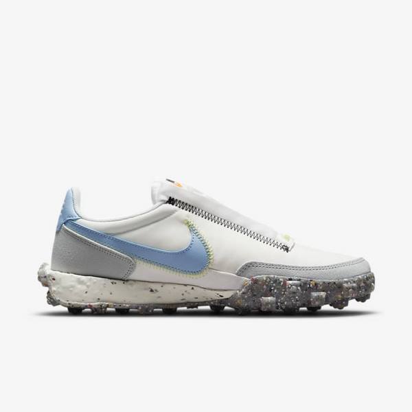 Women's Nike Waffle Racer Crater Sneakers White / Light Lemon | NK420ASI