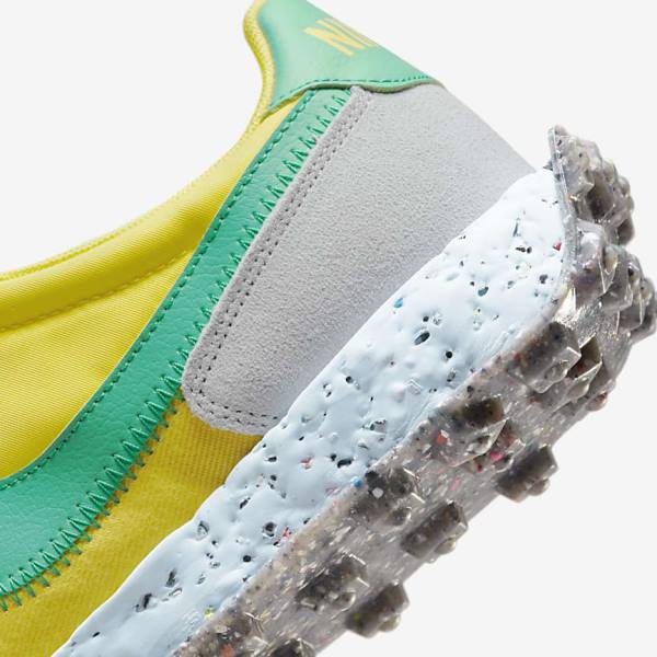 Women's Nike Waffle Racer Crater Sneakers Yellow / Blue / Green | NK925JTO