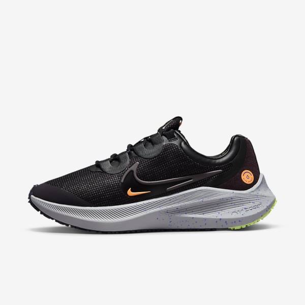 Women\'s Nike Zoom Winflo 8 Shield Weatherised Road Running Shoes Black / Orange / Purple | NK095EXZ