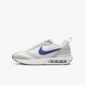 Kids' Nike Air Max Dawn Older Sneakers White / Light Beige / Black / Royal | NK983FHJ