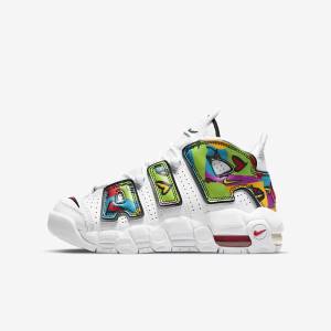 Kids' Nike Air More Uptempo Older Sneakers White | NK285TOZ