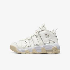 Kids' Nike Air More Uptempo Older Sneakers White / Brown / Light | NK310RVJ