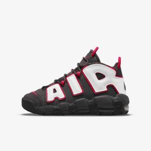 Kids' Nike Air More Uptempo Older Sneakers Grey / Black / Red / White | NK804VDF