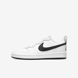 Kids' Nike Court Borough Low 2 Older Sneakers White / Black | NK062NSI