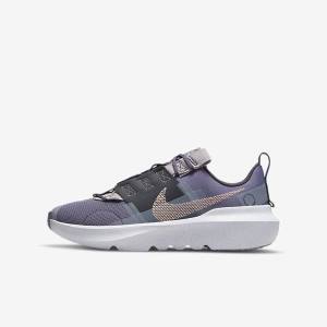 Kids' Nike Crater Impact Older Sneakers Purple / Grey / Metal Red Brown | NK912GJN