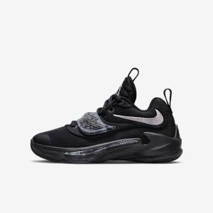 Kids' Nike Freak 3 Older Basketball Shoes Black / Grey / Pink / Metal Silver | NK349AFS