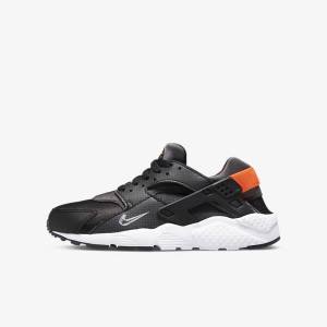 Kids' Nike Huarache Run Older Sneakers Black / Orange / Grey / White | NK307GHL