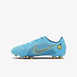 Kids' Nike Jr. Mercurial Vapor 14 Academy MG Older Multi-Ground Football Shoes Blue / Orange | NK593WMH