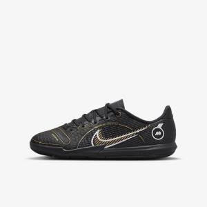 Kids' Nike Jr. Mercurial Vapor 14 Academy IC Older Indoor Court Football Shoes Black / Metal Silver / Grey / Metal Gold | NK981LCH