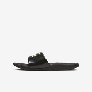 Kids' Nike Kawa Older Slides Black / White | NK320MAZ