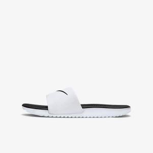 Kids' Nike Kawa Older Slides White / Black | NK846VPJ