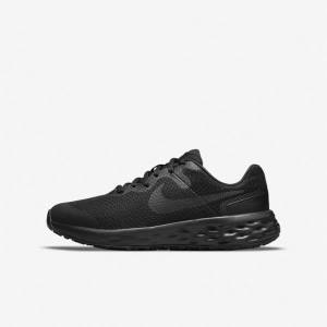 Kids' Nike Revolution 6 Older Road Running Shoes Black / Dark Grey | NK742CKV