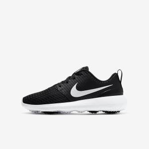 Kids' Nike Roshe G Jr. Golf Shoes Black / White / Metal White | NK350VIN