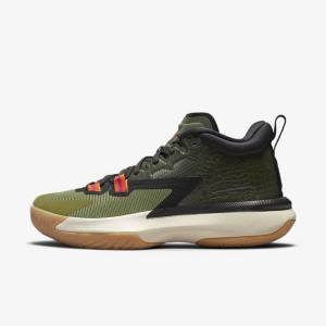 Kids' Nike Zion 1 Older Sneakers Dark Grey Green / Black | NK714UWO