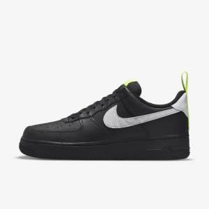 Men's Nike Air Force 1 Sneakers Black / Silver / White | NK187DVH