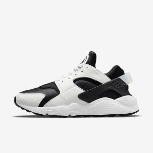 Men's Nike Air Huarache Sneakers Black / White | NK872VGN