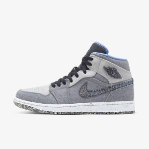 Men's Nike Air Jordan 1 Mid SE Sneakers Grey / Black / Blue | NK301ARN