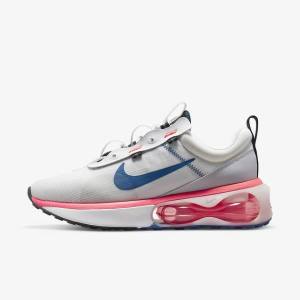 Men's Nike Air Max 2021 Sneakers White / Red / Black / Blue | NK973DWO