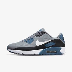 Men's Nike Air Max 90 G Golf Shoes Grey / Black / White | NK836GSW