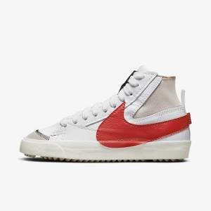 Men's Nike Blazer Mid 77 Jumbo Sneakers White / Red | NK162FKB