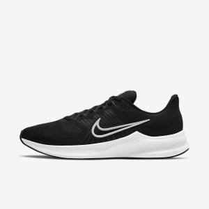 Men's Nike Downshifter 11 Road Running Shoes Black / Dark Grey / White | NK025PUE