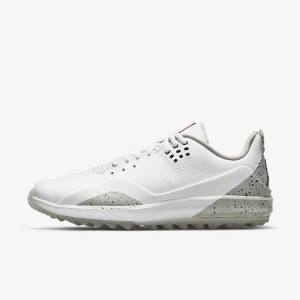 Men's Nike Jordan ADG 3 Golf Shoes White / Grey / Black | NK620OBE