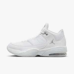 Men's Nike Jordan Max Aura 3 Jordan Shoes White / Metal Silver | NK286RMF