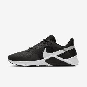 Men's Nike Legend Essential 2 Training Shoes Black / Metal Silver / White | NK375HSP