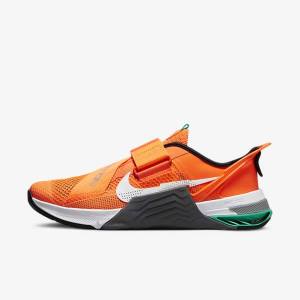 Men's Nike Metcon 7 FlyEase Training Shoes Orange / Dark Grey / Turquoise / White | NK582LMY