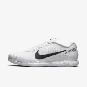 Men's Nike NikeCourt Air Zoom Vapor Pro Carpet Tennis Shoes White / Black | NK561BOX