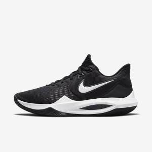 Men's Nike Precision 5 Basketball Shoes Black / Dark Grey / White | NK208ZVQ