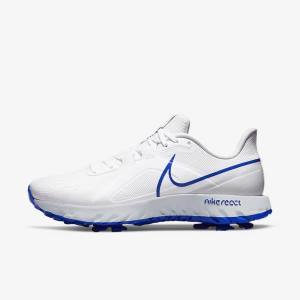 Men's Nike React Infinity Pro Golf Shoes White / Platinum / Blue | NK308NRH