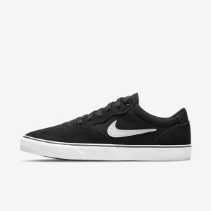 Men's Nike SB Chron 2 Skate Shoes Black / White | NK315BJC