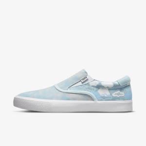 Men's Nike SB Zoom Verona Slip x Rayssa Leal Skate Shoes Blue / White / Blue | NK910HLG